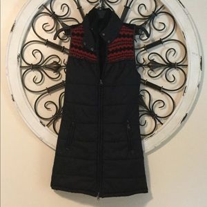 Long Zip Nylon Sweater Vest